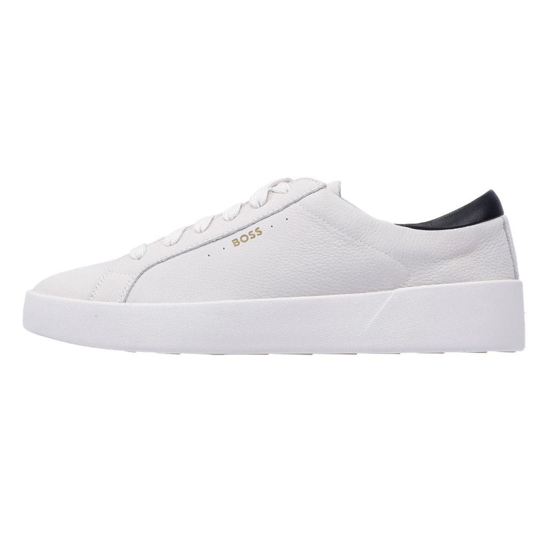 Boss Belwar Tennis Tumble Zapatillas Blancas De Cuero Para Hombre