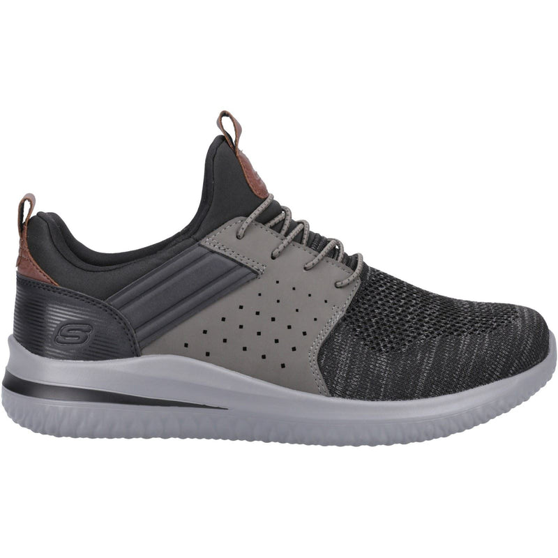 Skechers Delson 3.0 Cicada Wide Zapatillas De Deporte Para Hombre En Negro/Gris