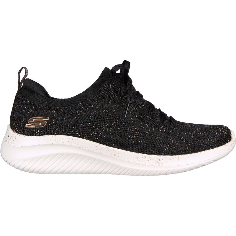 Skechers Ultra Flex 3.0 Let's Dance Zapatillas De Mujer Negras/Oro Rosa De Tela