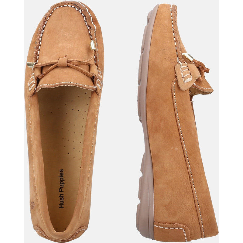 Hush Puppies Maggie Mocasines De Cuero Para Mujer En Color Beige.