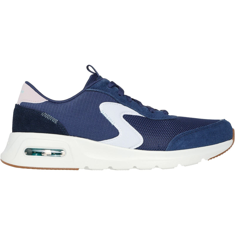 Skechers Skech-Air Court Air Wave Zapatillas De Cuero Para Mujer En Azul Marino/Multicolor
