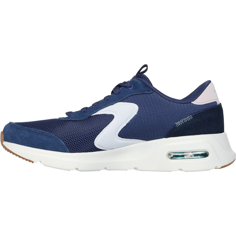 Skechers Skech-Air Court Air Wave Zapatillas De Cuero Para Mujer En Azul Marino/Multicolor