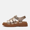 Timberland Clairemont Way Fisherman Sandalias De Mujer De Cuero Color Dorado