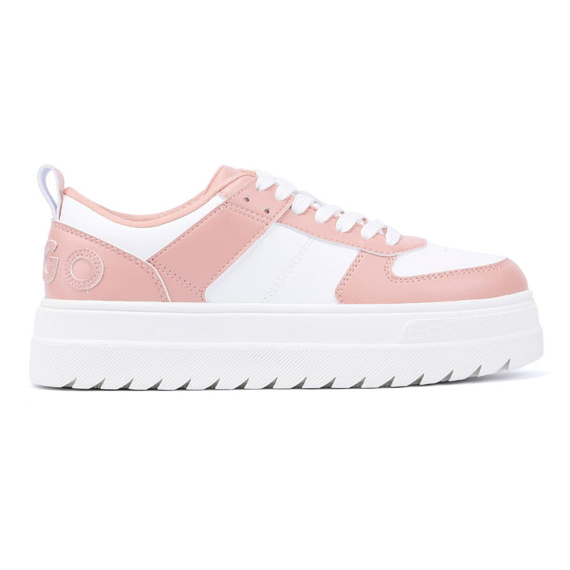 Hugo Lyssa Tennis Zapatillas De Deporte Blancas De Cuero Para Mujer