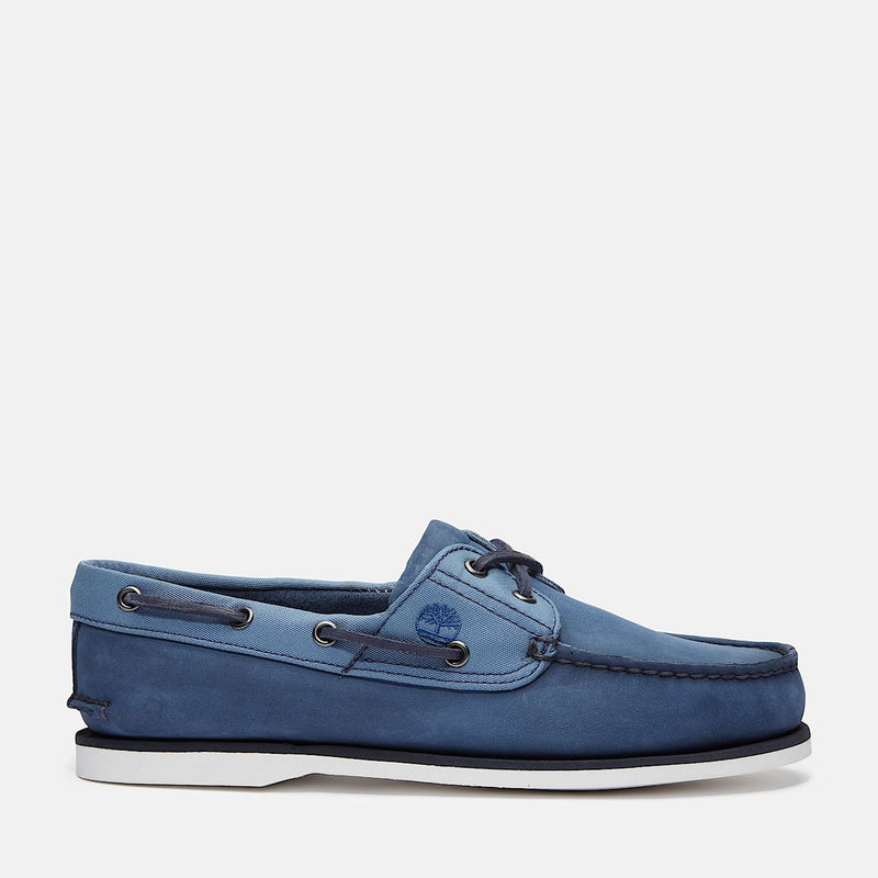 Timberland Classic 2 Eye Zapatos De Hombre Con Cordones De Cuero Azul.