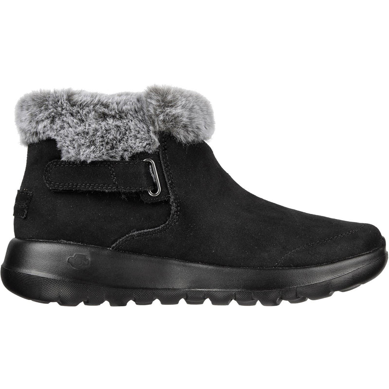 Skechers On-The-Go Joy First Glance Botas De Cuero Para Mujer En Negro/Gris.