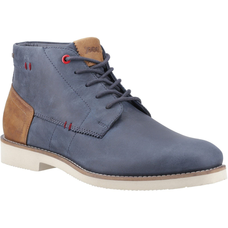 Pod Aries Botas De Piel Azul Marino Para Hombre