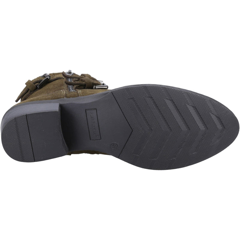 Hush Puppies Jenna Botas De Cuero Para Mujer Color Caqui