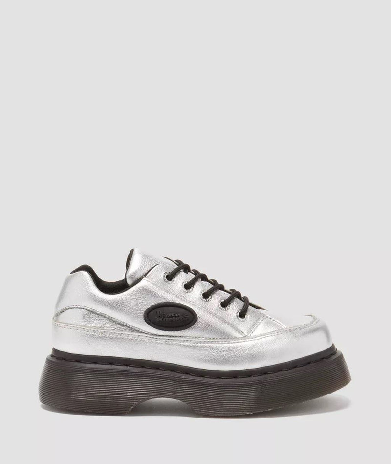 Dr. Martens Buzz 5I Tumbled Zapatos De Mujer De Cuero Plateados