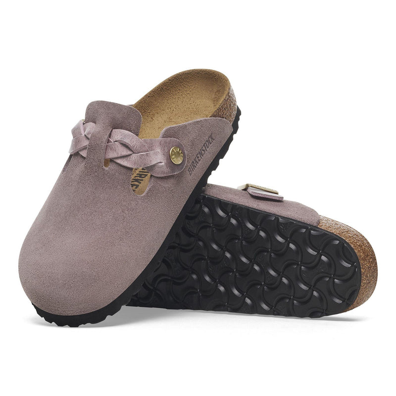 Flower Mountain Boston Braided Zuecos De Mujer De Ante Morado