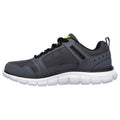 Skechers Track Knockhill Zapatillas De Cuero Para Hombre En Color Gris Oscuro/Negro.