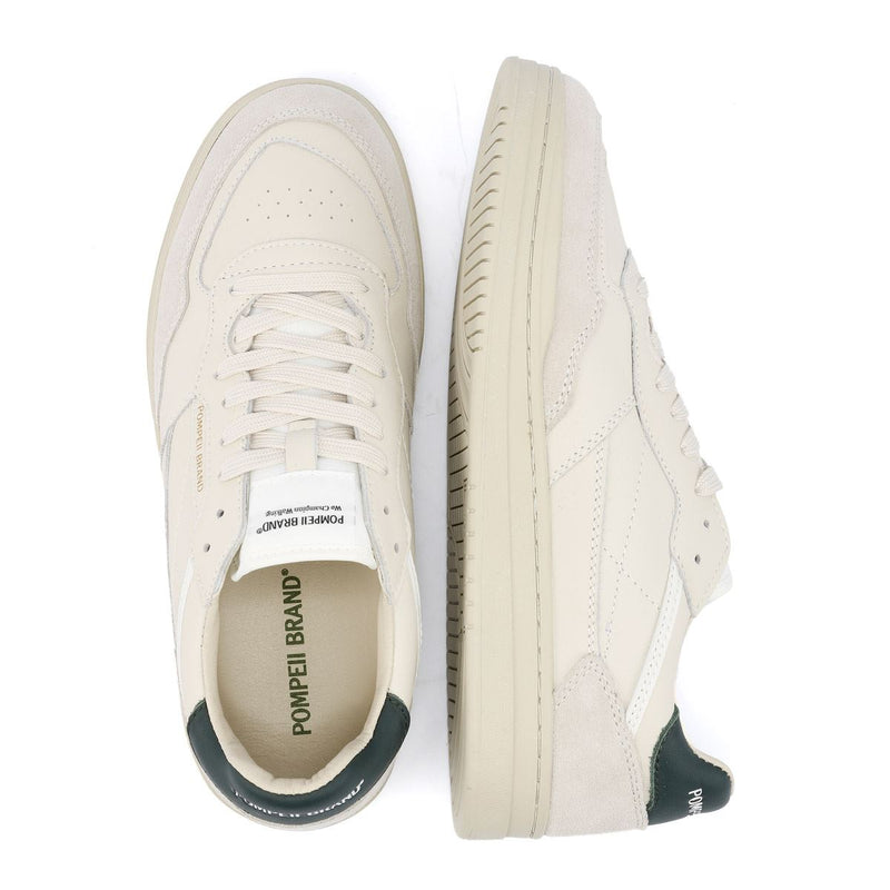Pompeii Elan Leather Ecru Jasper Zapatillas Blancas De Cuero Para Hombre