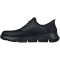 Skechers Garza Gervin Zapatos De Hombre Negros De Cuero Con Cordones.