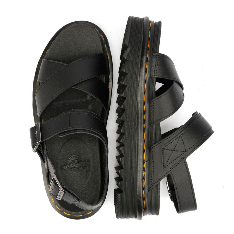 Dr. Martens Voss II Athena Sandalias De Cuero Para Mujer En Color Negro
