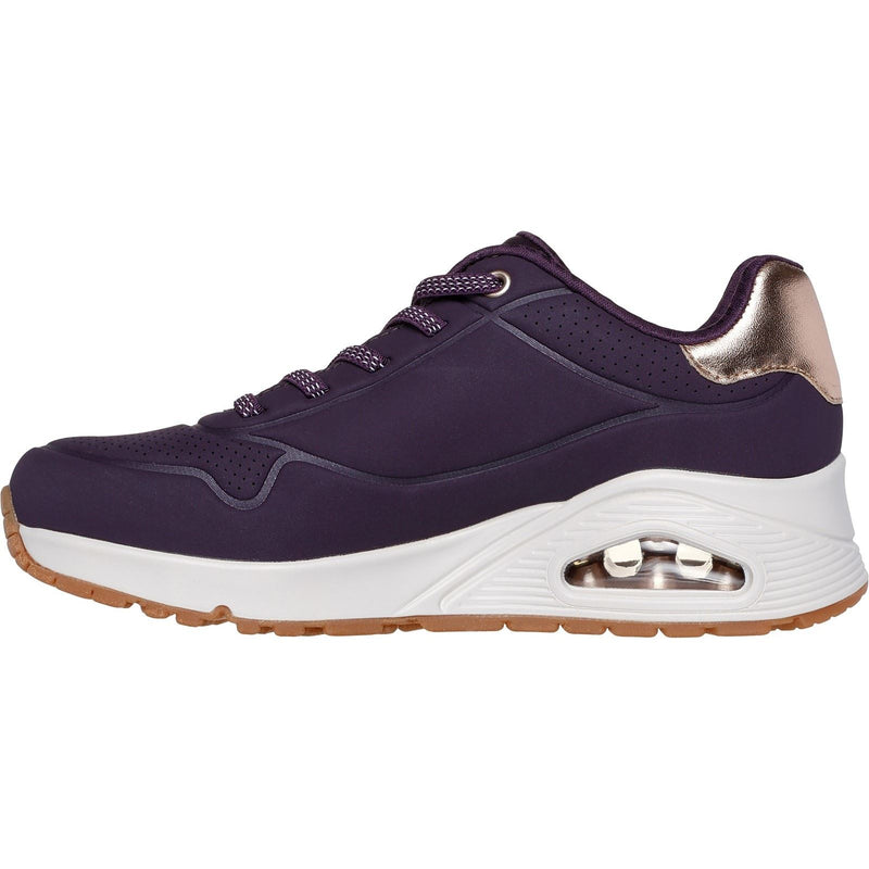 Skechers Uno Shimmer Away Zapatillas Sintéticas De Mujer En Color Morado Oscuro