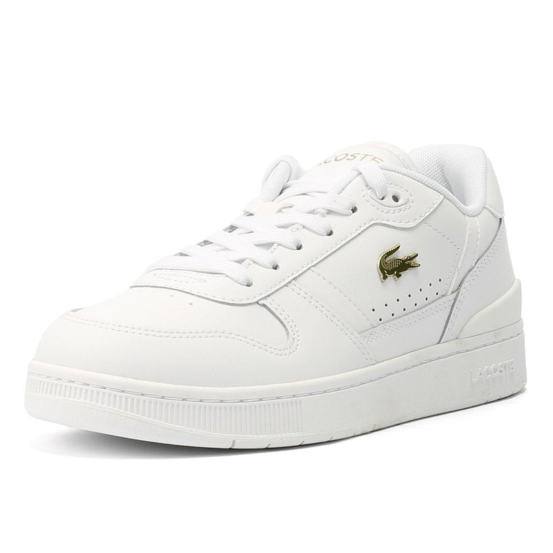Lacoste T-Clip Zapatillas Blancas De Cuero Para Mujer