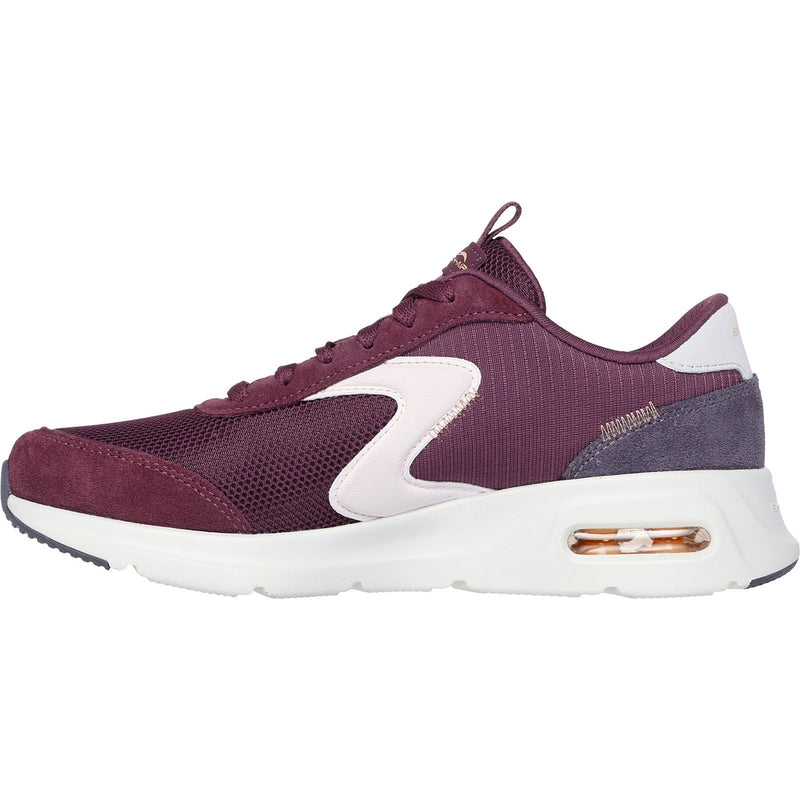 Skechers Skech-Air Court Air Wave Zapatillas De Cuero Para Mujer En Color Burdeos/Multicolor