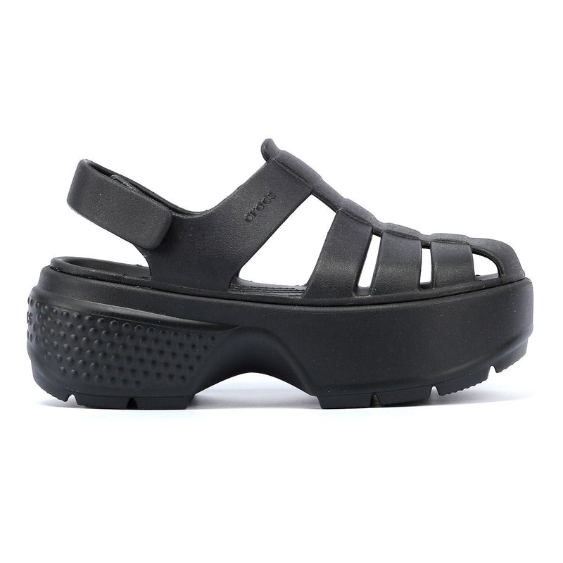 Crocs Stomp Fisherman Sandalias Negras De Mujer