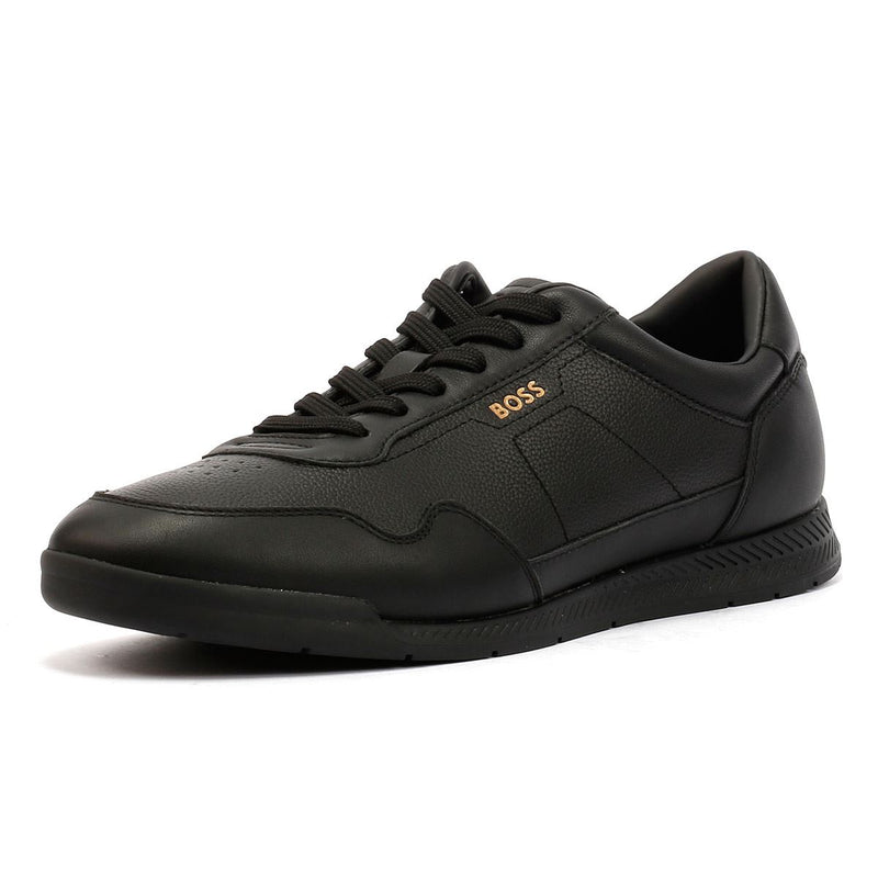 Boss Titanium Zapatillas De Cuero Para Hombre En Negro