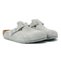 Birkenstock Boston Zuecos Grises De Ante