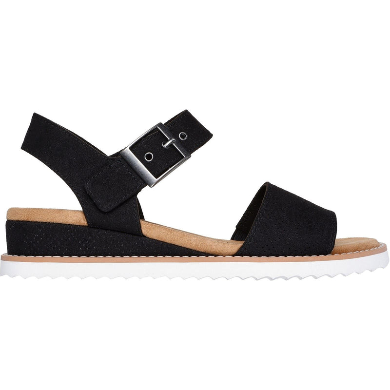 Skechers Desert Kiss Serendipitous Sandalias Negras De Mujer De Poliéster