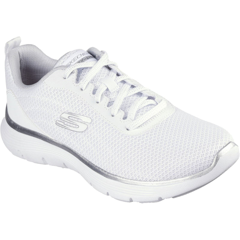 Skechers Flex Appeal 5.0 Uptake Zapatillas De Deporte Blancas/Plata Para Mujer