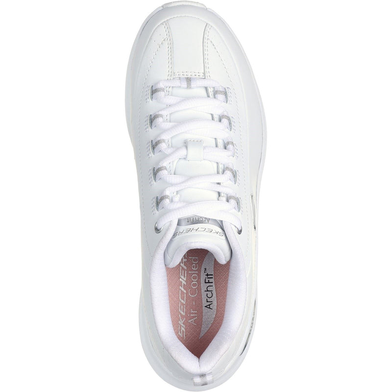 Skechers Arch Fit 2.0 Star Bound Zapatillas De Poliuretano Para Mujer, Blanco/Plata