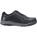 Hush Puppies Finley Zapatos De Hombre Negros De Cuero Con Cordones.