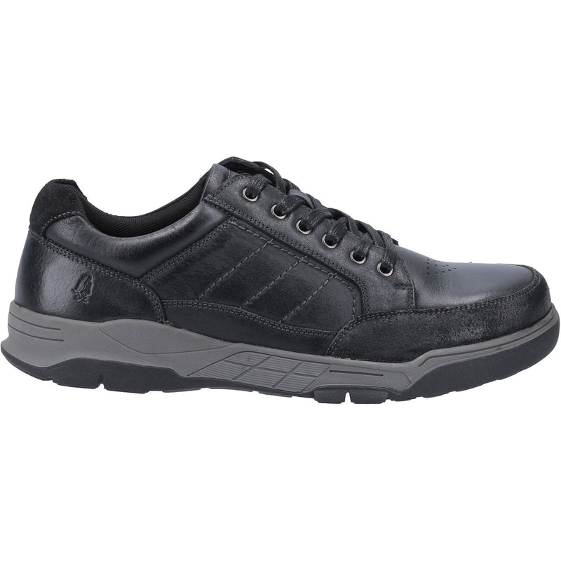 Hush Puppies Finley Zapatos De Hombre Negros De Cuero Con Cordones.