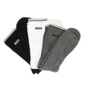 Boss 3 Pack Rib Stripe Calcetines De Algodón Para Hombre, Multicolores Y De Media Caña.
