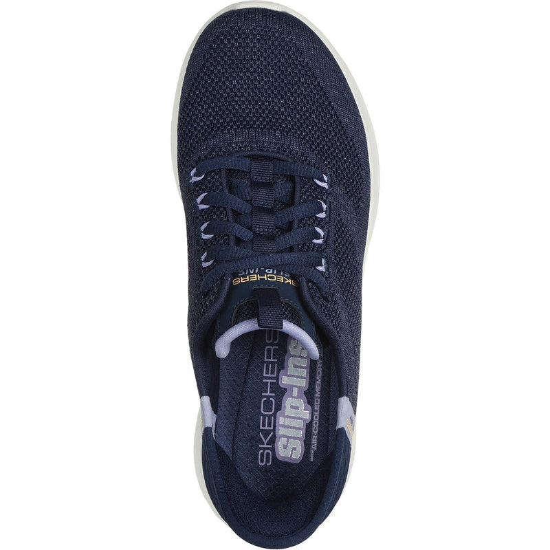 Skechers Ultra Flex 3.0 Easy Step Zapatillas De Tela Para Mujer En Azul Marino/Lavanda