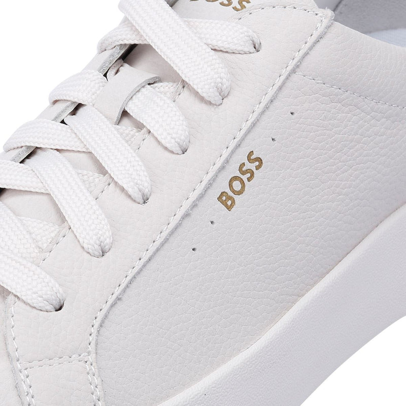 Boss Belwar Tennis Tumble Zapatillas Blancas De Cuero Para Hombre