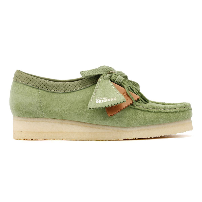 Clarks Originals Wallabee Zapatos Verdes De Mujer De Gamuza