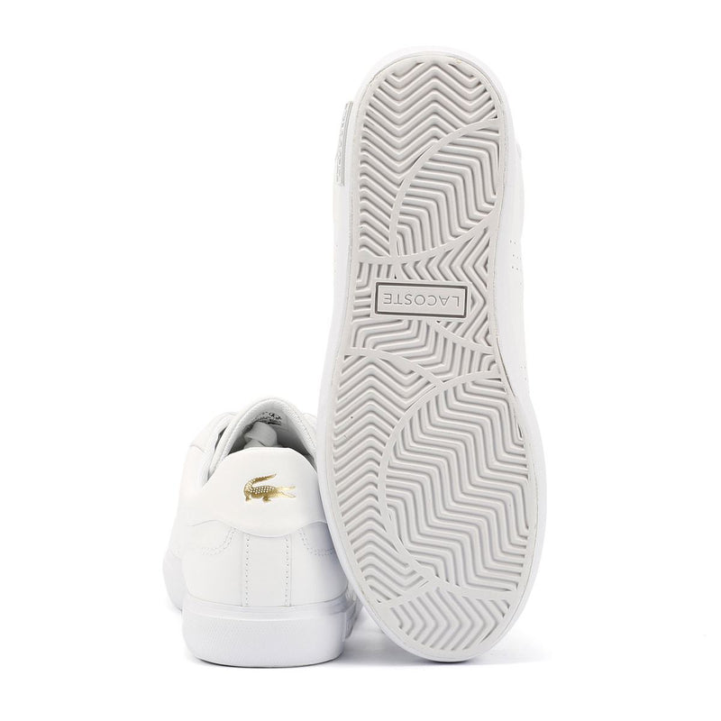Lacoste Powercourt 2.0 Zapatillas De Deporte Blancas De Cuero Para Mujer