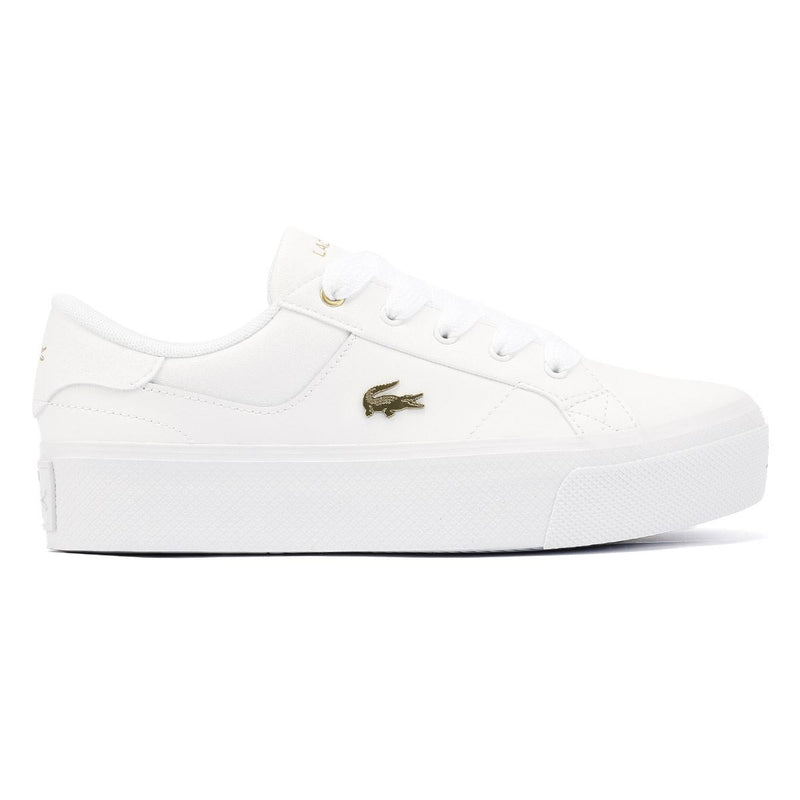 Lacoste Ziane Platform Zapatillas De Deporte Blancas De Cuero Para Mujer