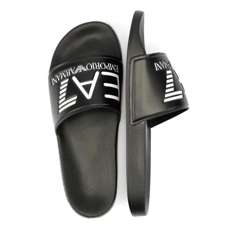 EA7 Water Sports Slide Sandalias Negras De PVC Para Hombre