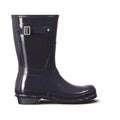 Hunter Original Short Gloss Botas De Agua Azul Marino De Mujer.