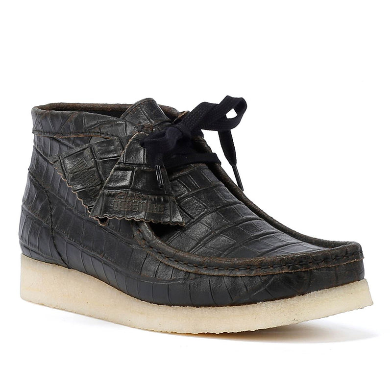 Clarks Originals Wallabee Harajuku Botas Negras De Cuero Para Mujer