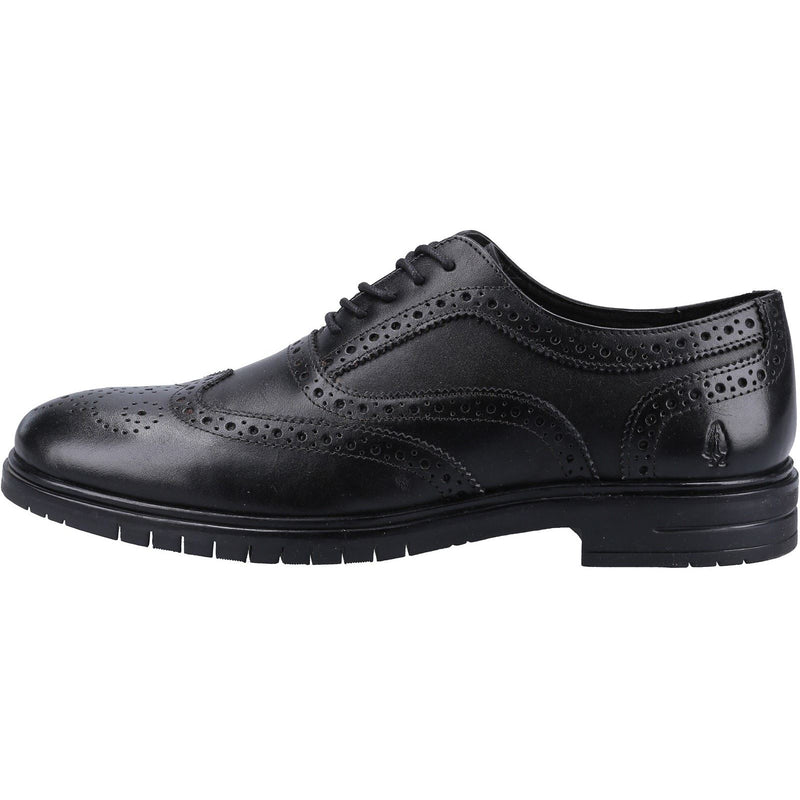 Hush Puppies Santiago Zapatos De Hombre Negros De Cuero Con Cordones.