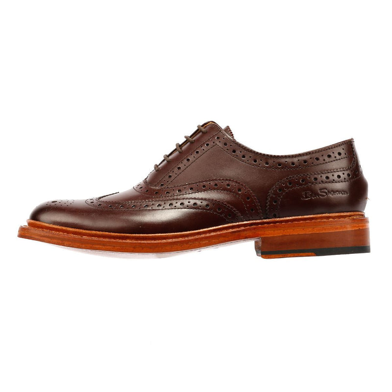 Ben Sherman Sugarman Brogue Zapatos De Cuero Marrones Con Cordones Para Hombre.