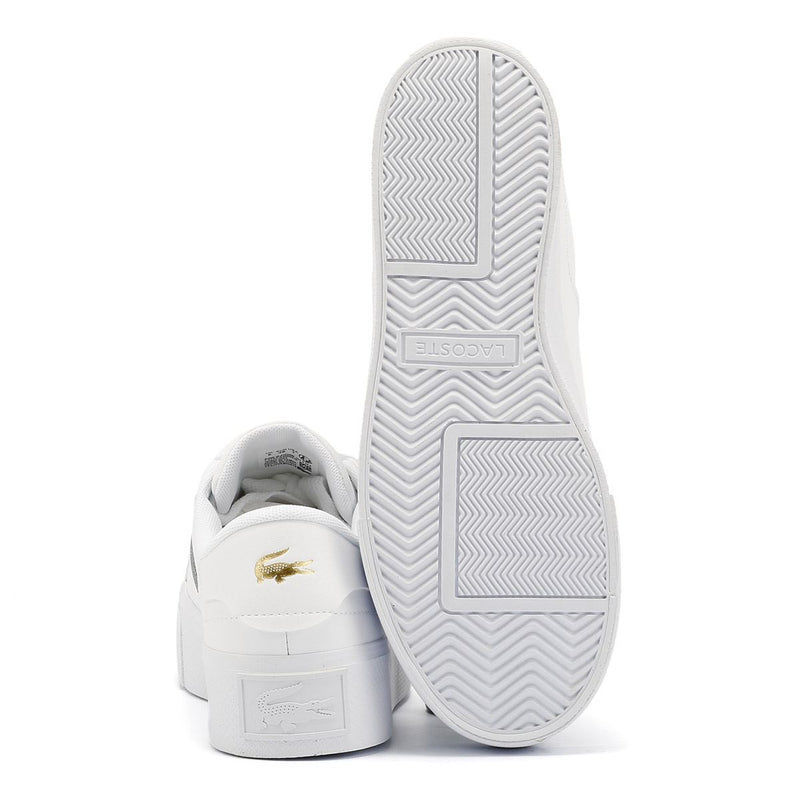 Lacoste Ziane Platform Zapatillas De Deporte Blancas De Cuero Para Mujer