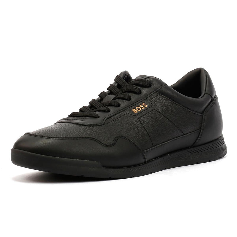 Boss Titanium Zapatillas De Cuero Para Hombre En Negro