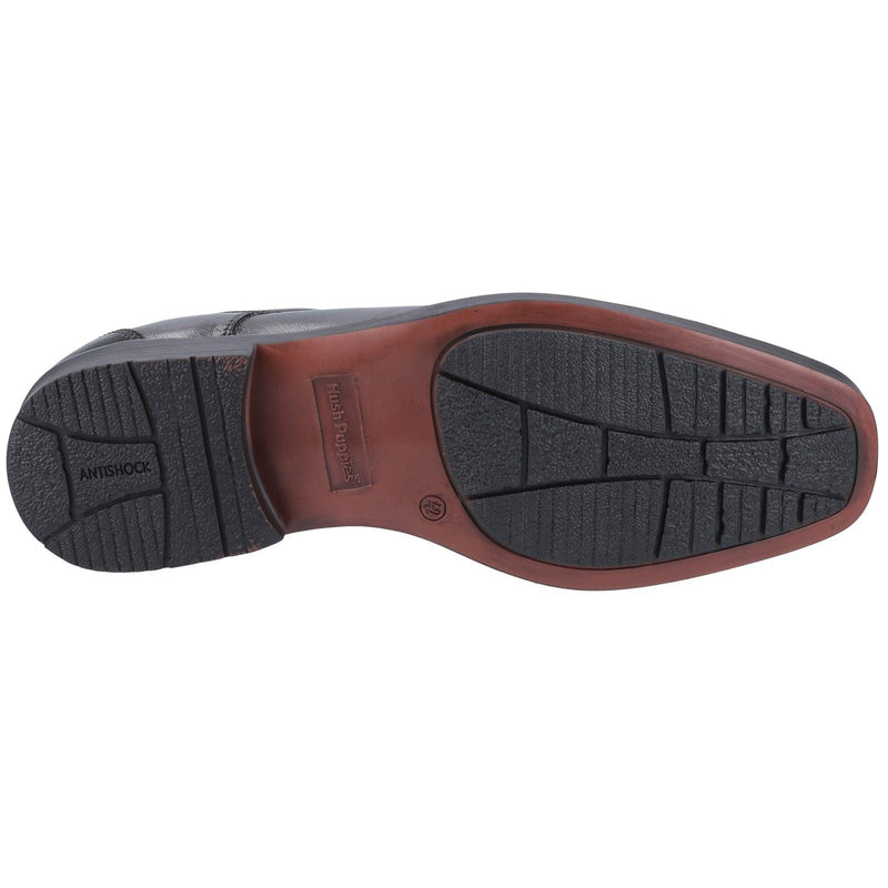 Hush Puppies Brandon Zapatos De Hombre Negros De Cuero Con Cordones.