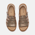 Timberland Clairemont Way Fisherman Sandalias De Mujer De Cuero Color Dorado