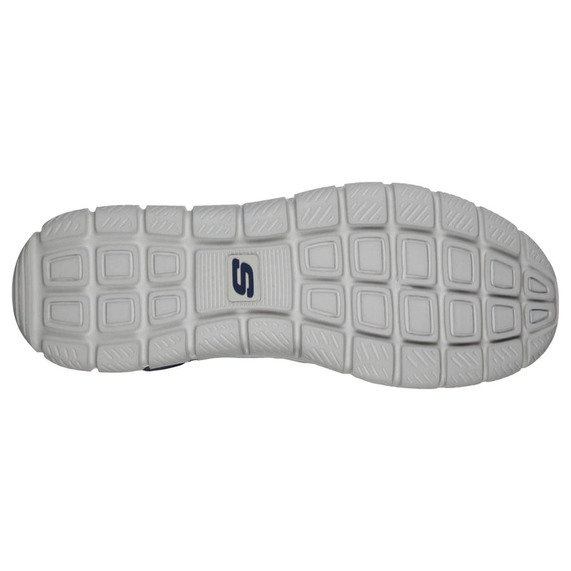 Skechers Track Knockhill Zapatillas De Cuero Para Hombre En Azul Marino/Naranja
