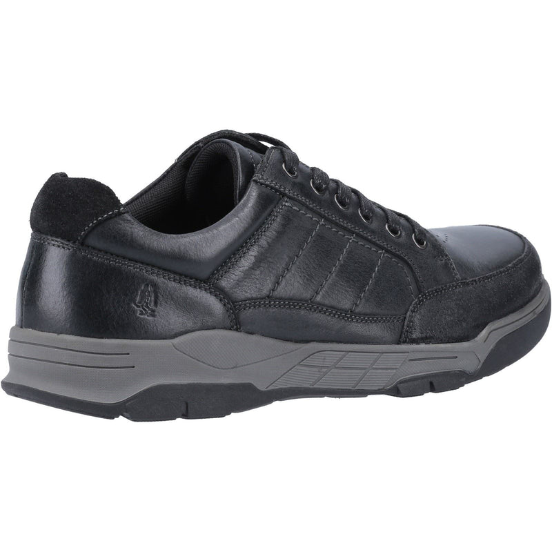 Hush Puppies Finley Zapatos De Hombre Negros De Cuero Con Cordones.