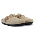 Birkenstock Boston Zuecos Regulares De Ante Color Topo Para Mujer