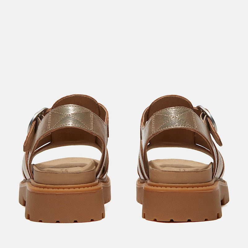 Timberland Clairemont Way Fisherman Sandalias De Mujer De Cuero Color Dorado