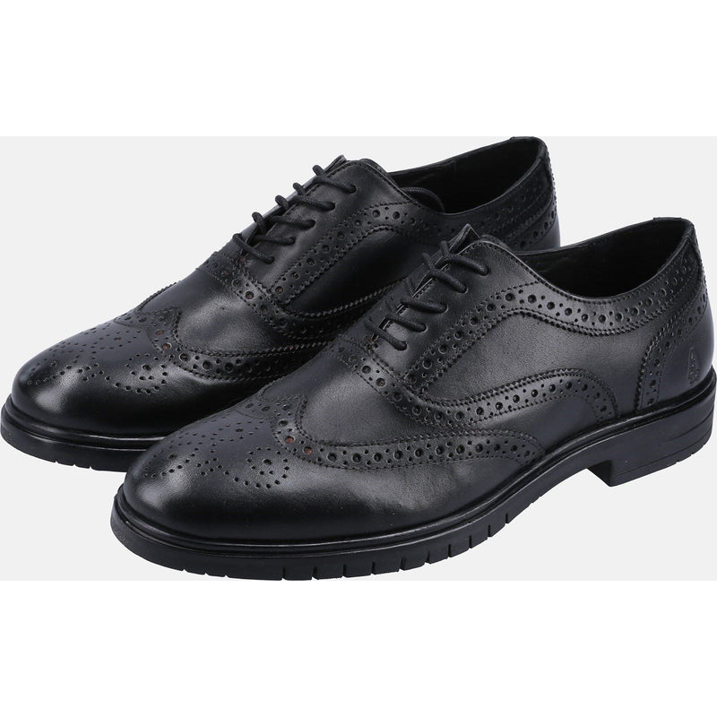 Hush Puppies Santiago Zapatos De Hombre Negros De Cuero Con Cordones.