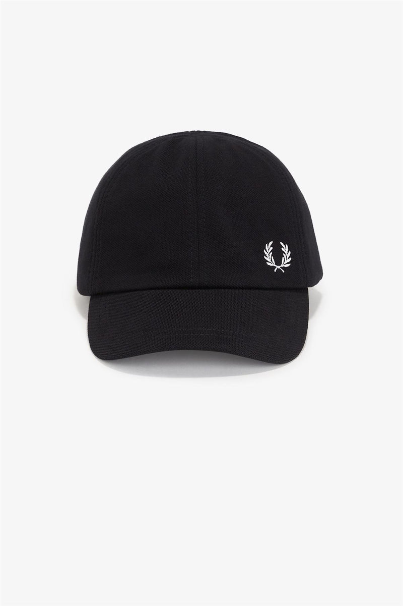 Fred Perry Pique Classic Gorras De Algodón Negro/Blanco